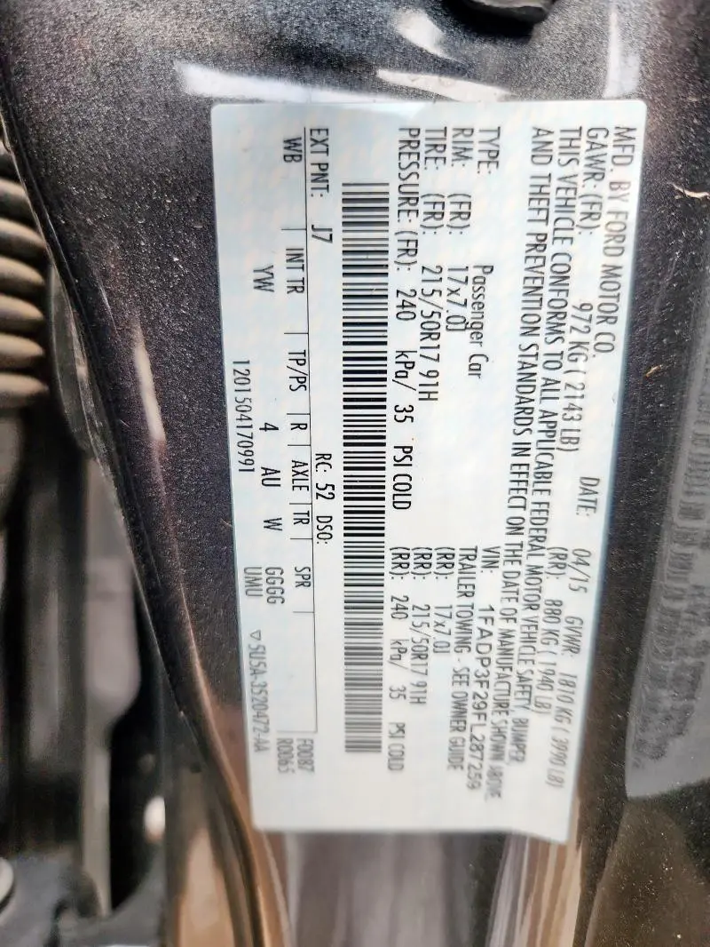 2015 FORD FOCUS SE  