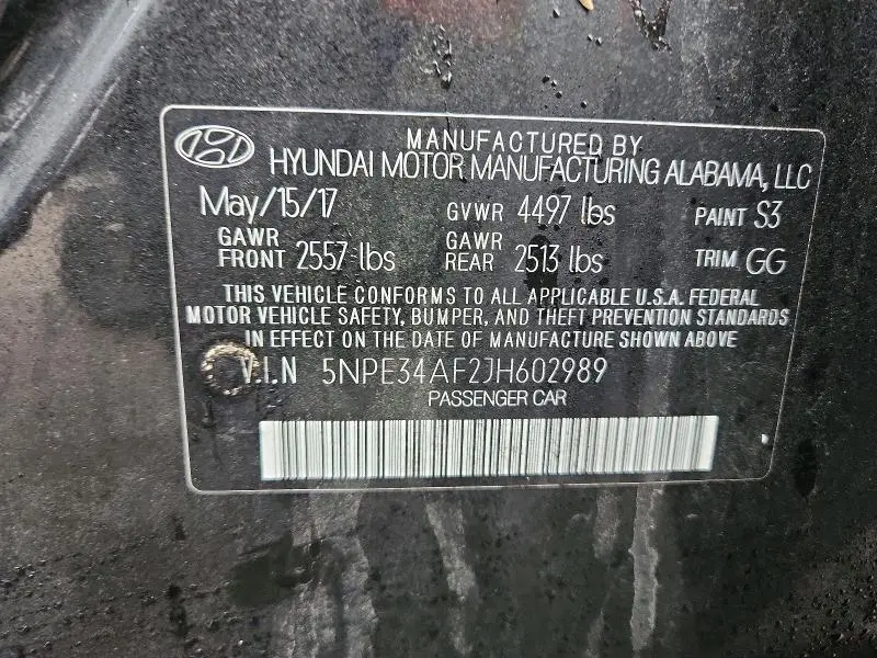 2018 HYUNDAI SONATA SEL  