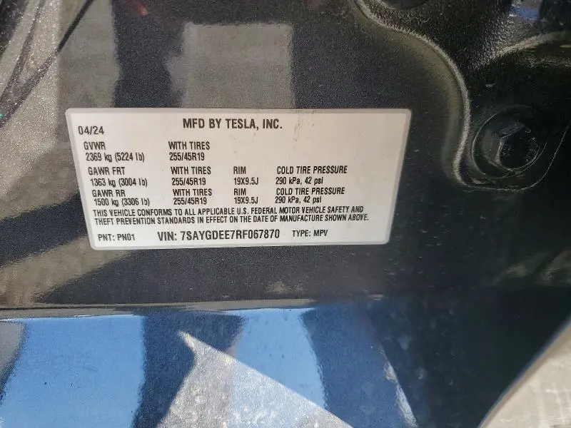 2024 TESLA MODEL Y   