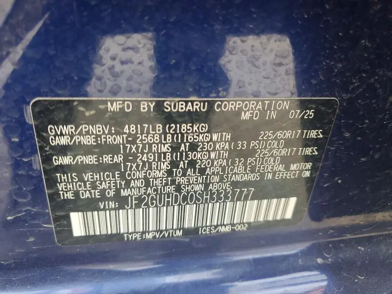 2025 SUBARU CROSSTREK PREMIUM  