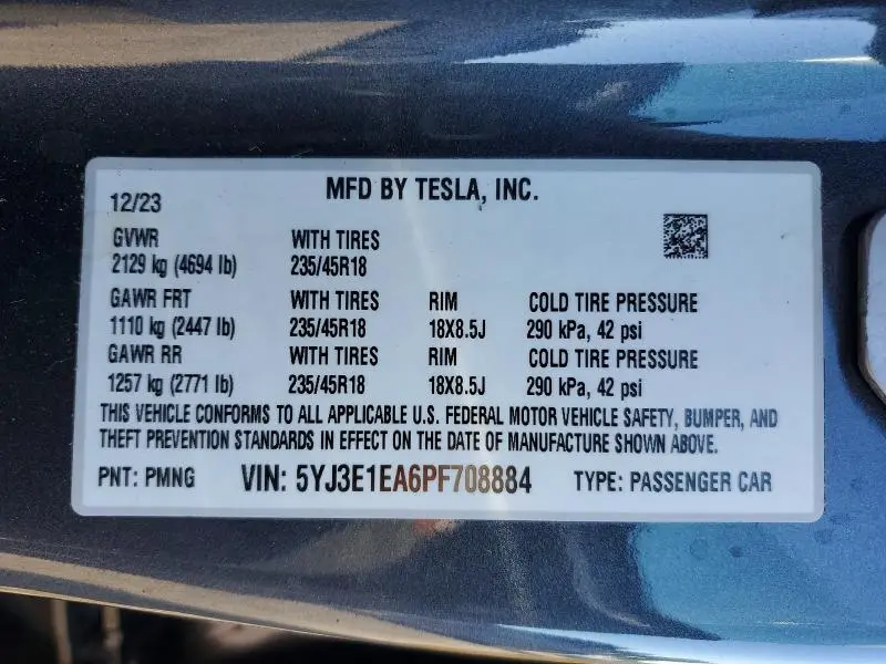 2023 TESLA MODEL 3   