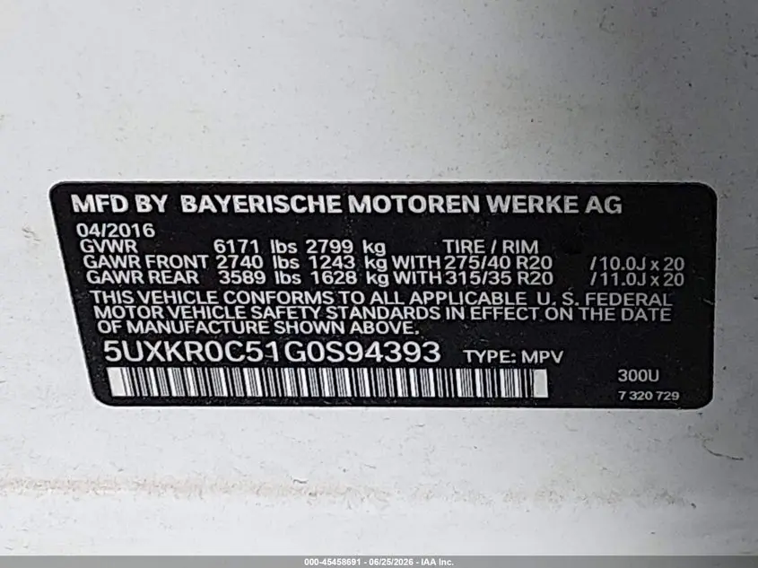 2016 BMW X5 XDRIVE35I