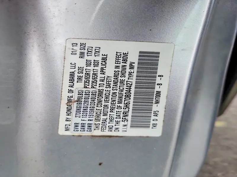 2013 HONDA ODYSSEY EXL  