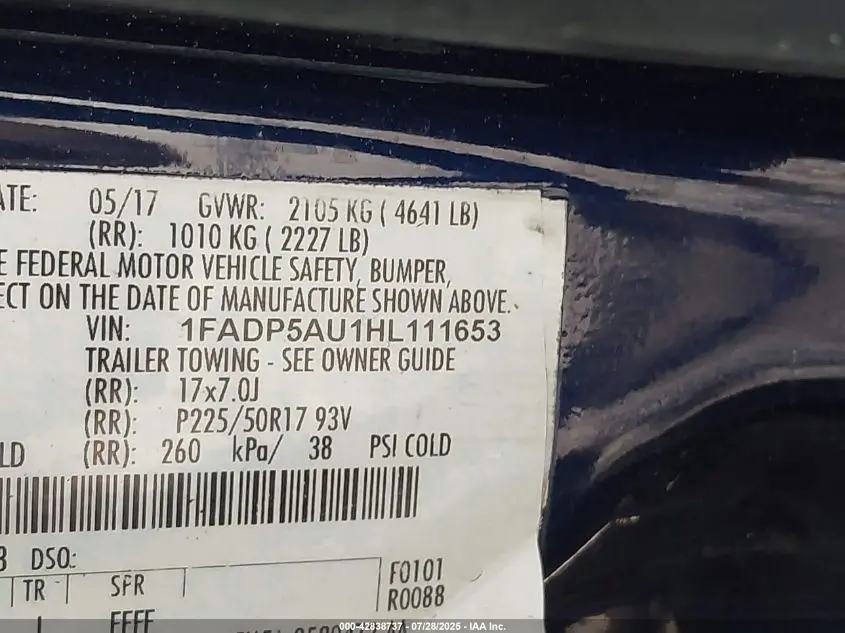 2017 FORD C-MAX HYBRID SE