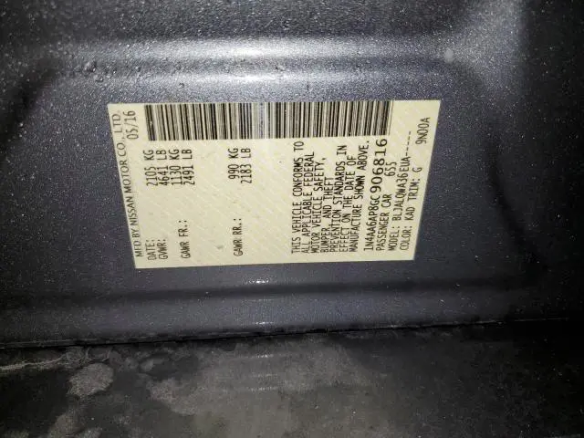 2016 NISSAN MAXIMA 3.5S  