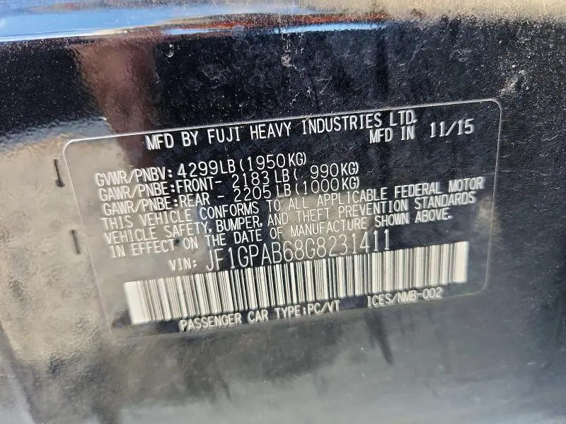 2016 SUBARU IMPREZA PREMIUM  