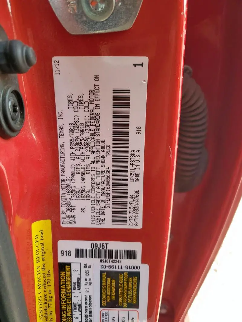 2013 TOYOTA TUNDRA CREWMAX SR5  