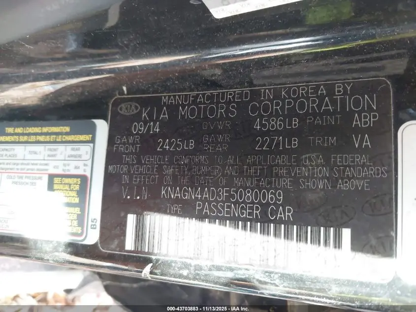 2015 KIA OPTIMA HYBRID EX