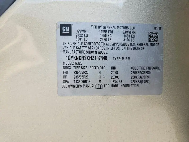 2017 CADILLAC XT5 PREMIUM LUXURY  