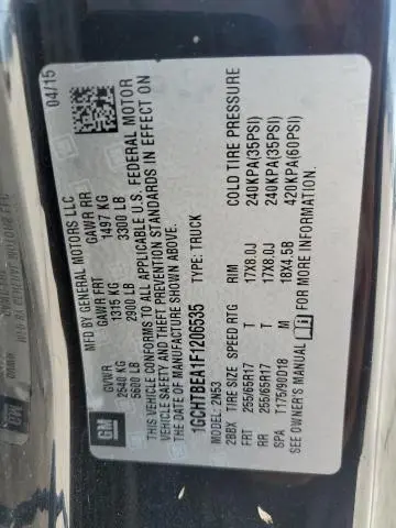 2015 CHEVROLET COLORADO LT  