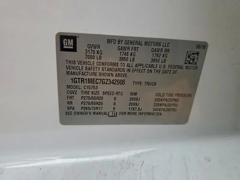 2016 GMC SIERRA C1500 SLE  