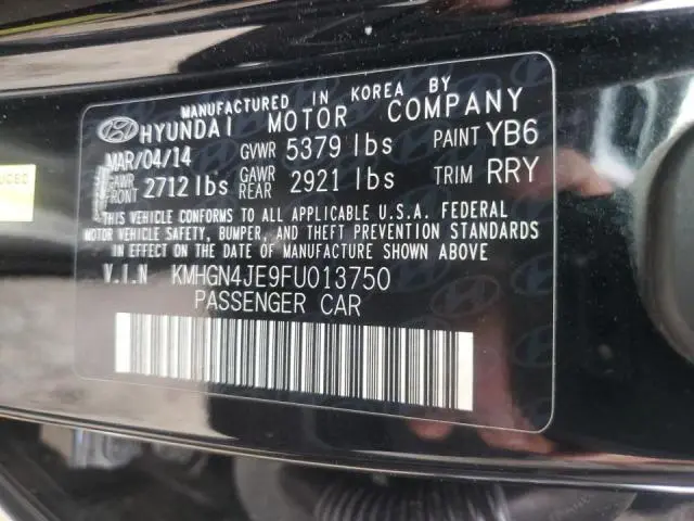 2015 HYUNDAI GENESIS 3.8L  