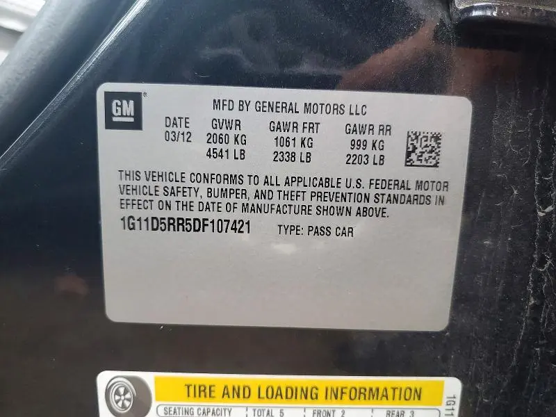 2013 CHEVROLET MALIBU 1LT  
