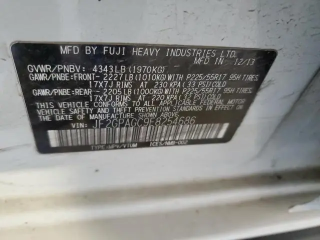 2014 SUBARU XV CROSSTREK 2.0 LIMITED  