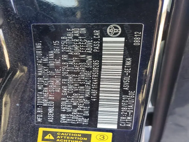 2015 TOYOTA CAMRY LE  