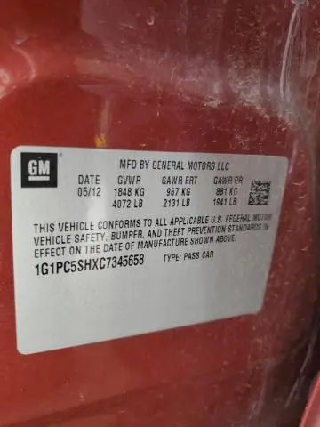 2012 CHEVROLET CRUZE LS  