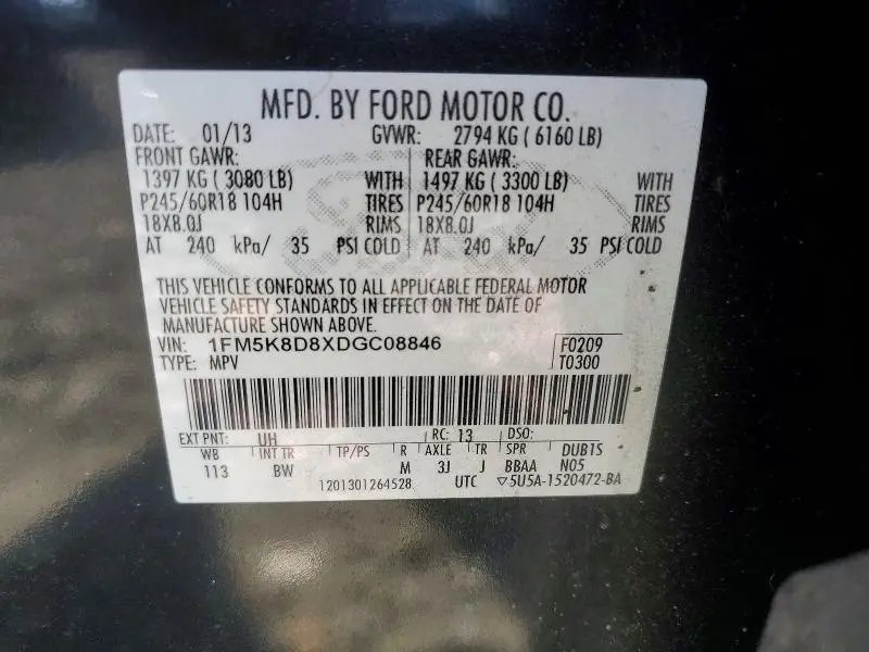 2013 FORD EXPLORER XLT  