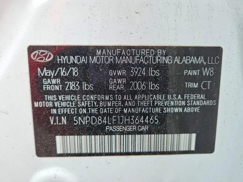 2018 HYUNDAI ELANTRA SEL  