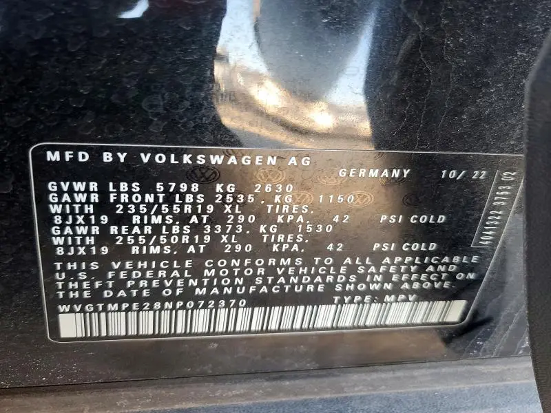 2022 VOLKSWAGEN ID.4 PRO S  