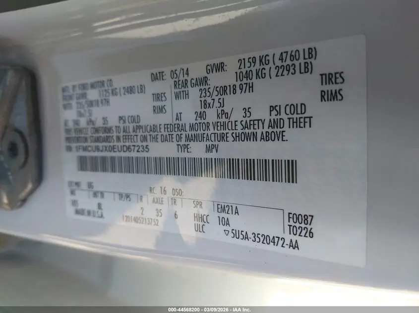 2014 FORD ESCAPE TITANIUM