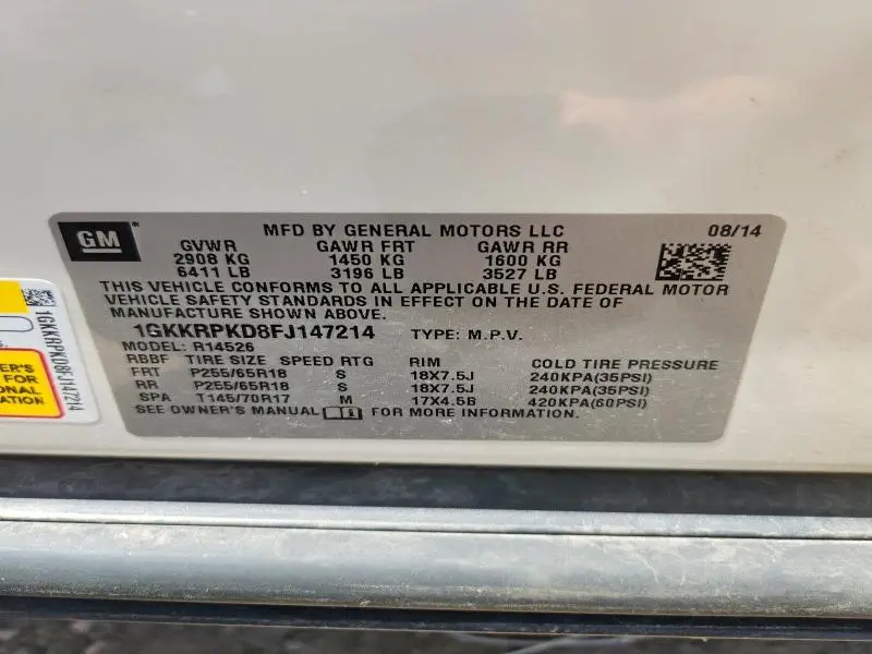 2015 GMC ACADIA SLE  