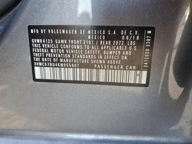 2019 VOLKSWAGEN JETTA S  