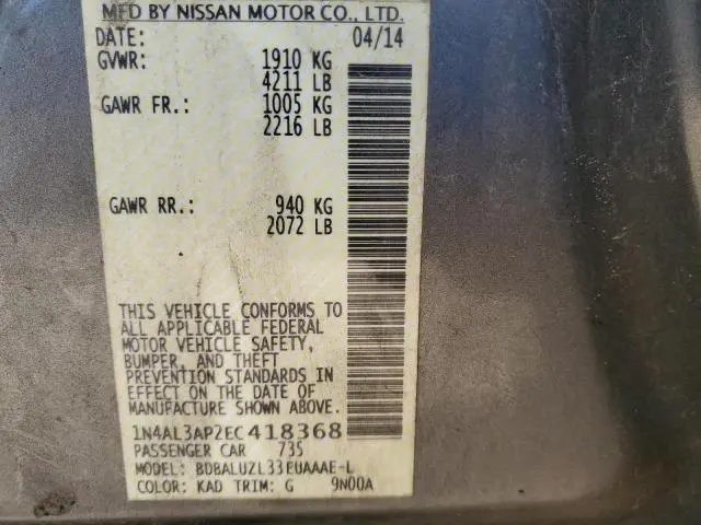 2014 NISSAN ALTIMA 2.5  