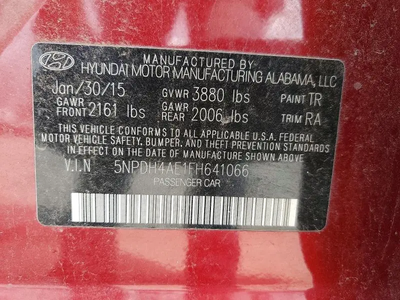 2015 HYUNDAI ELANTRA LIMITED  