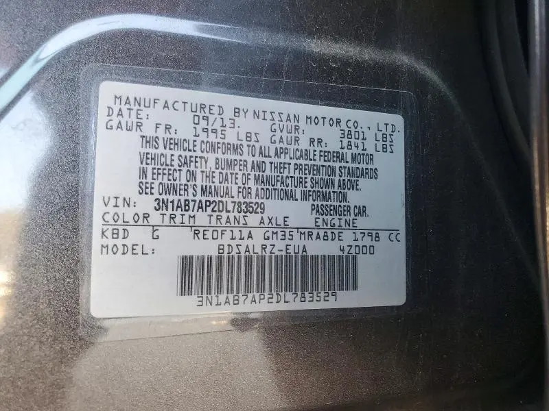 2013 NISSAN SENTRA S  