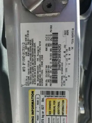 2017 FORD FUSION SE  