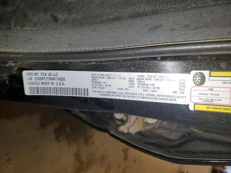 2022 RAM 1500 LARAMIE  