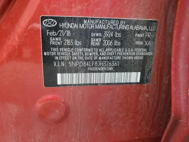 2018 HYUNDAI ELANTRA SEL