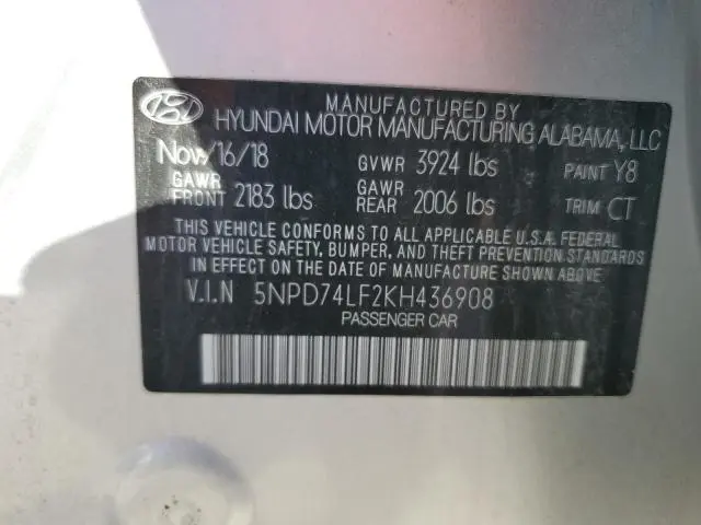 2019 HYUNDAI ELANTRA SE  