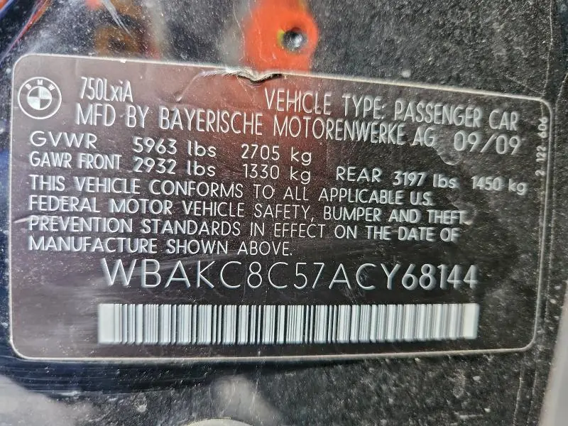 2010 BMW 750 LI XDRIVE  