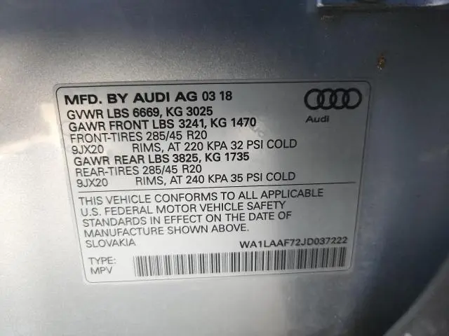 2018 AUDI Q7 PREMIUM PLUS  