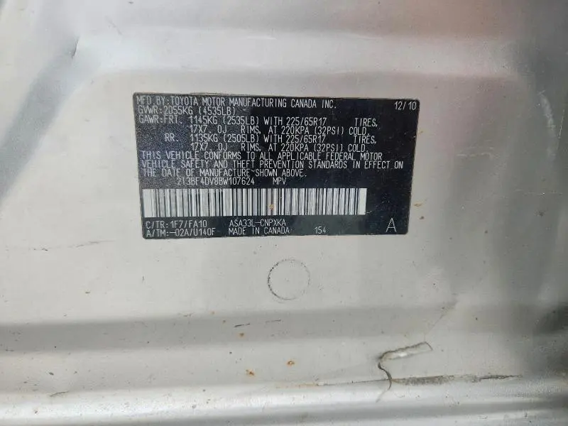 2011 TOYOTA RAV4 BASE  