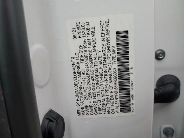 2021 HONDA PILOT EXL  