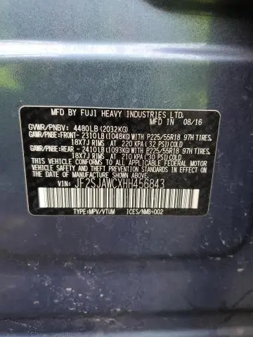 2017 SUBARU FORESTER 2.5I TOURING  