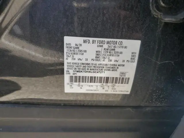 2020 FORD EXPLORER XLT  