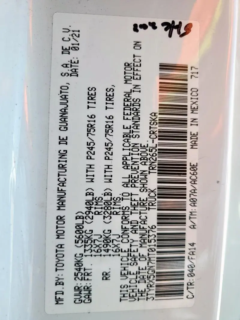 2021 TOYOTA TACOMA ACCESS CAB  