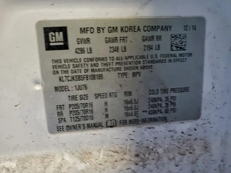 2015 CHEVROLET TRAX LS  