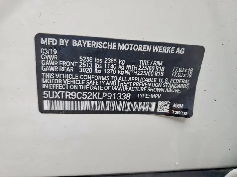 2019 BMW X3 XDRIVE30I  