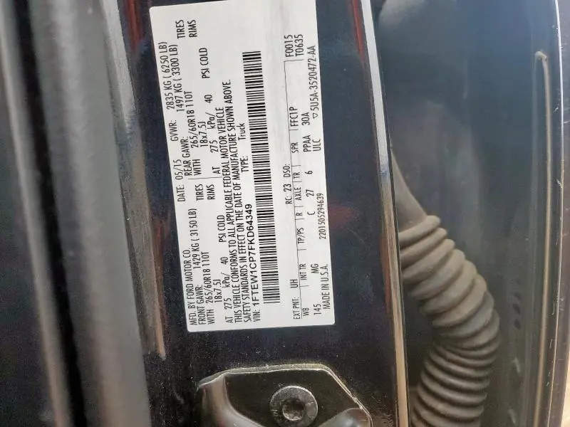 2015 FORD F150 SUPERCREW  