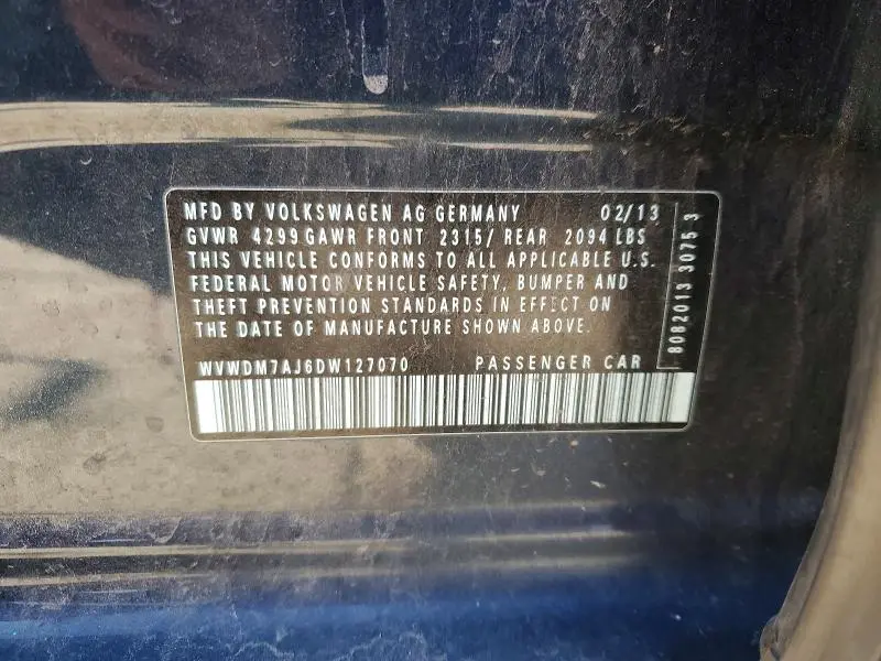 2013 VOLKSWAGEN GOLF   