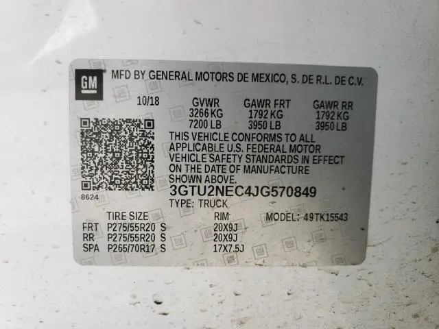 2018 GMC SIERRA K1500 SLT  