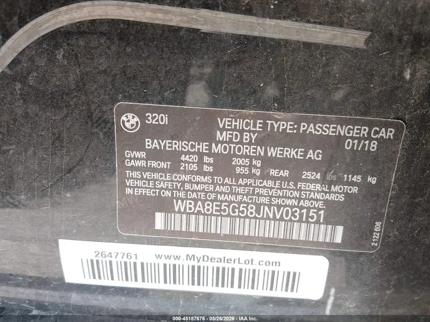 2018 BMW 320I XDRIVE