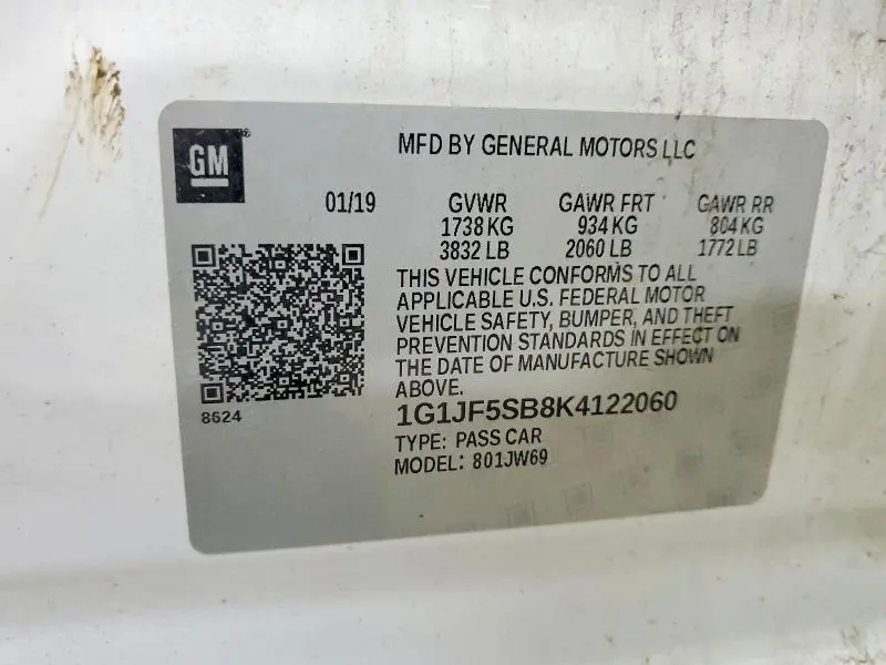 2019 CHEVROLET SONIC PREMIER  