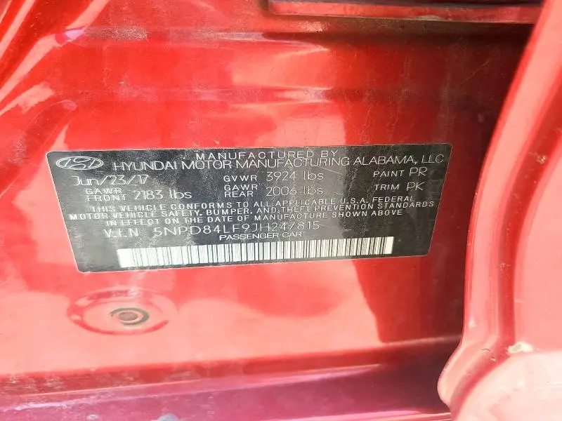 2018 HYUNDAI ELANTRA SEL  