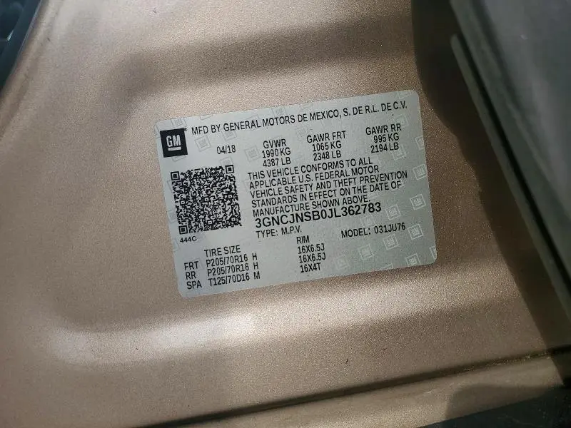 2018 CHEVROLET TRAX LS  