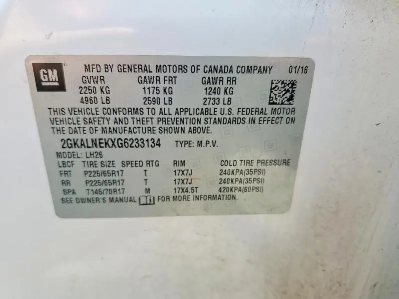 2016 GMC TERRAIN SLE  